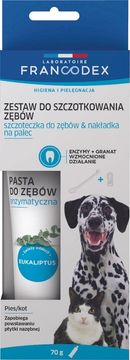 Francodex FRANCODEX ščetka in zobna pasta za pse in mačke, 70g