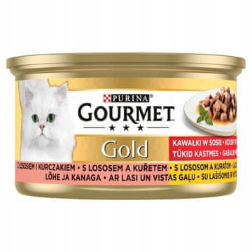 shumee GOURMET GOLD - losos in piščanec v omaki 85 g