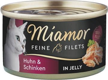 shumee MIAMOR Feine Filets mokra hrana za mačke s piščancem, šunko in rižem, pločevinka, 100 g