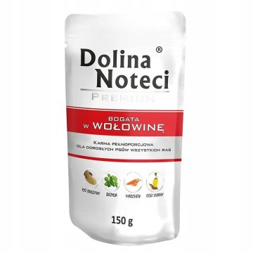 shumee DOLINA NOTECI Premium mokra hrana za pse, bogata z govedino, 150 g vrečka