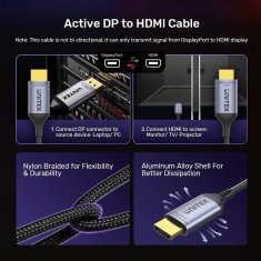 shumee UNITEK DISPLAYPORT KABEL 1.4 NA HDMI 2.1, 8K, 1,8 M