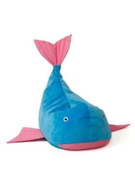 shumee Vreča za sedenje, puf WHALE modro-roza, L 110x80