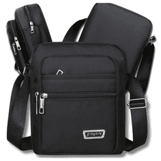 Camerazar Moška mala torba čez ramo, črna, nepremočljiva material Oxford Cloth, 19x23x6 cm