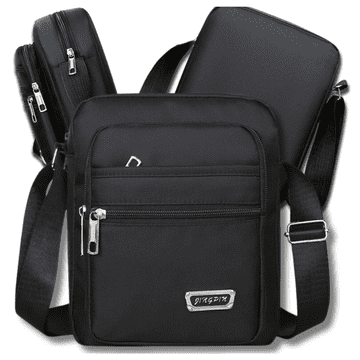 Camerazar Moška mala torba čez ramo, črna, nepremočljiva material Oxford Cloth, 19x23x6 cm