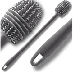 Camerazar Silikonska krtača za čiščenje steklenic in visokih kozarcev, siva, 32,5 cm x 3,3 cm