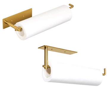 Camerazar Robusten nosilec za papirnate brisače in folije, zlata barva, nerjaveče jeklo, 33x8x6.2 cm