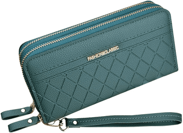 Camerazar Velika ženska denarnica iz kakovostne umetne usnje, s prešitim okrasnim vzorcem, zelena, 19,5 x 9,5 x 4 cm