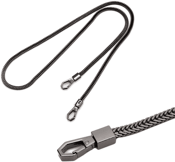 Camerazar Univerzalna kovinska veriga za torbico, črna, dolžina 120 cm, širina 7 mm