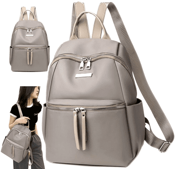 Camerazar Siv nahrbtnik za ženske v mestnem slogu, 100 % poliester, 34x26x12 cm