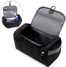 Camerazar Uniseks Raztegljivi Organizator za Kozmetiko s Klipom, Črna Poliester, 23x13x15 cm