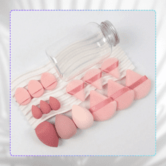 Camerazar Sklop rožnatih gobic za ličenje v posodi - mešalnik in pudrnate gobice