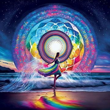 Yazz Puzzle Kvadratna sestavljanka Dancing Mandala 1023 kosov