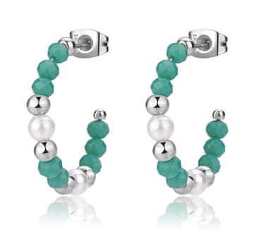 S'Agapõ Jekleni obročki z bleščečimi perlicami SGI22