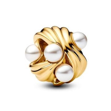 Pandora Ujemajoča se pozlačena perla Abstraktni valovi Shine Moment 763915C01