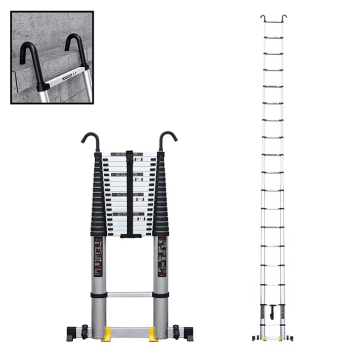 MXM Teleskopska lestev s kavlji - 8 m, aluminijasta