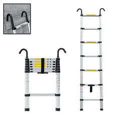 MXM Teleskopska lestev s kavlji - 2 m, aluminijasta