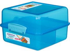 Sistema kocka za kosilo z dvema predaloma 1,4 l, modra