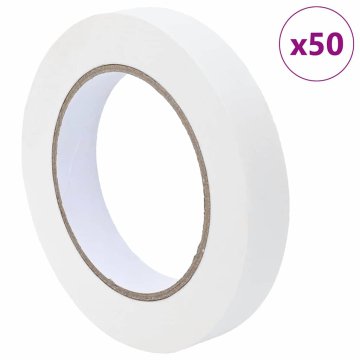 Vidaxl Maskirni trakovi za slikarje 50 pcs Bela 19mm x 50m Papir