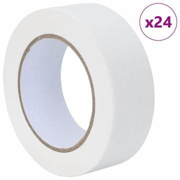 Vidaxl Maskirni trakovi za slikarje 24 pcs Bela 38mm x 50m Papir