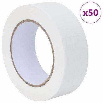 Vidaxl Maskirni trakovi za slikarje 50 pcs Bela 38mm x 50m Papir