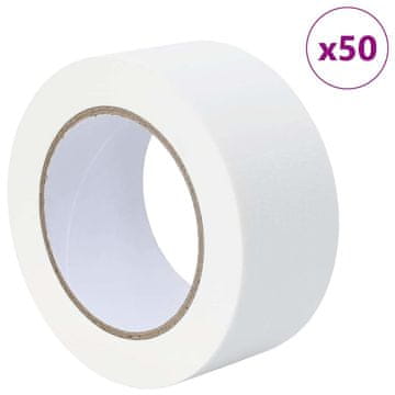 Vidaxl Maskirni trakovi za slikarje 50 pcs Bela 50mm x 50m Papir