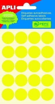 Apli Samolepilne etikete O 19 mm - rumene