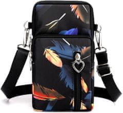 Camerazar Organizer za Iphone s perjem, črn, vodoodporen sintetični material, 19x10x5 cm