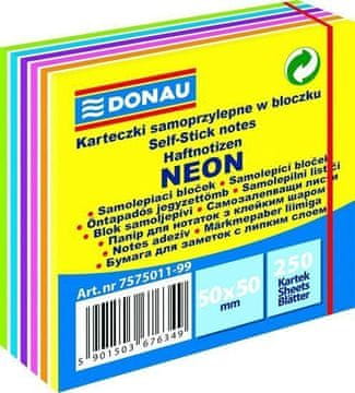 Donau Samolepilna blazinica 50 x 50 mm - mešanica barv 250 listov