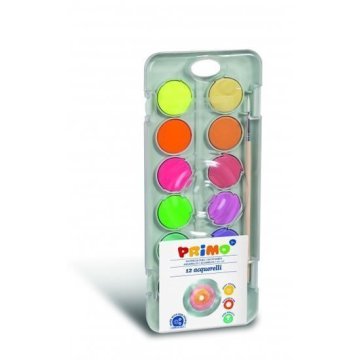 PRIMO vodne barve 8 kovinskih barv + 4 fluo odtenki + čopič