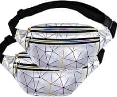 Camerazar Refleksna ledvena torba z geometrijskim dizajnom, širina 28 cm - višina 14 cm - debelina 2 cm