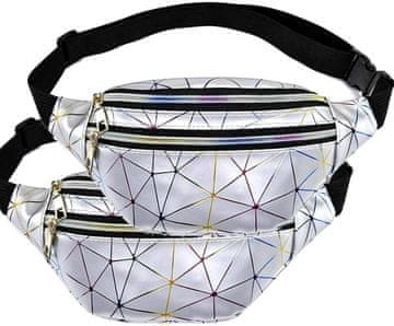 Camerazar Refleksna ledvena torba z geometrijskim dizajnom, širina 28 cm - višina 14 cm - debelina 2 cm