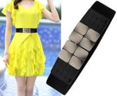 Camerazar Elastičen ženski pas, črn, širina 4 cm, dolžina 66-95 cm