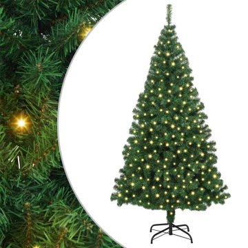 Vidaxl Umestno božično drevo Zelena 180 cm PVC, jeklo in plastika