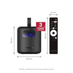 Thomson VEGA PG35B projektor, 4K UHD, Google TV, pametni daljinec, črn