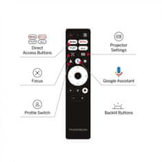 Thomson VEGA PG35B projektor, 4K UHD, Google TV, pametni daljinec, črn