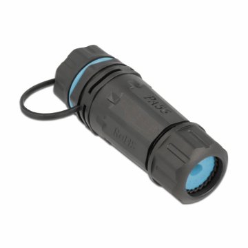 Delock I člen spojnik RJ45 CAT.6A z ohišjem in tesnilnim pokrovom IP67 86701