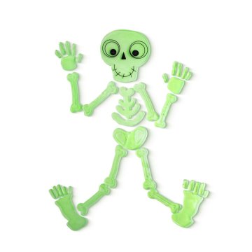 Family Fosforescentna okenska dekoracija za noč čarovnic - okostnjak - 24 x 15 cm