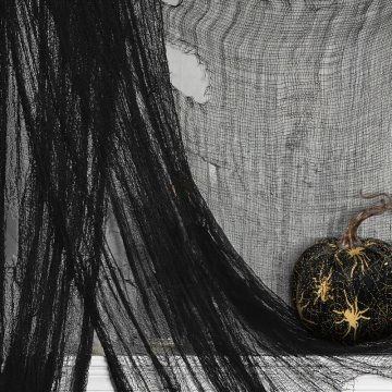 Family Zavesa za noč čarovnic - črna, blago - 180 x 75 cm