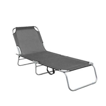Aga Vrtni nastavljiv ležalnik Siv