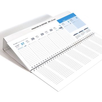 PIGO Koledar namizni ležeči fix svetlo moder 2026