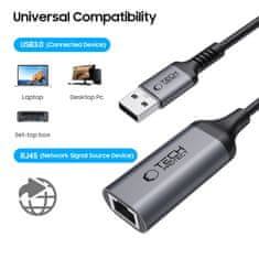 Tech-protect Ultraboost adapter USB 3.0 / RJ45, črna