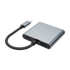 Tech-protect HB08 HUB adapter USB-C - USB 2.0 / 2x HDMI 4K, siva