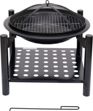 shumee STÅLKAMIN MED GALLER 50CM, VEDBOD - W-99713