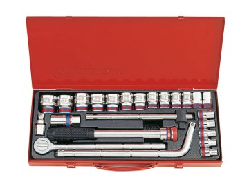 shumee 1/2'' HYLSNYCKELSATS 24 DELAR KORT, 12-PUNKTS, SPÄRRHANDTAG - KY4024SR