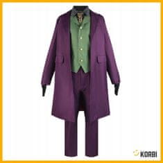 Korbi Kostum Joker klovn – 6-delni komplet za cosplay, Halloween in preobleke Batman