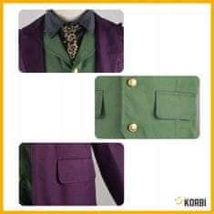 Korbi Kostum Joker klovn – 6-delni komplet za cosplay, Halloween in preobleke Batman