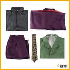 Korbi Kostum Joker klovn – 6-delni komplet za cosplay, Halloween in preobleke Batman