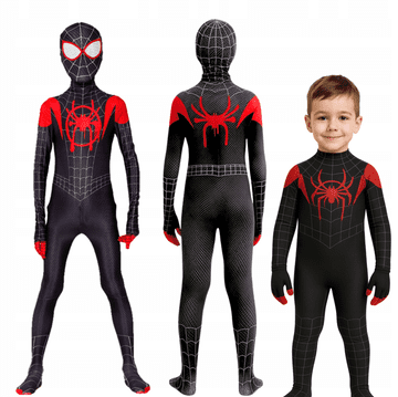Korbi Otroški kostum Človek Pajek – Miles Morales, preobleka za Halloween in pust, velikost 150