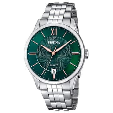 Festina Ura moška Festina F20425/7 Zelena Srebrna