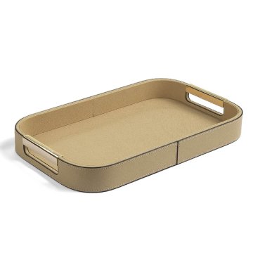 Evviva Pladenj Ecopel 40x24cm / pravokoten / bež / imitacija usnja